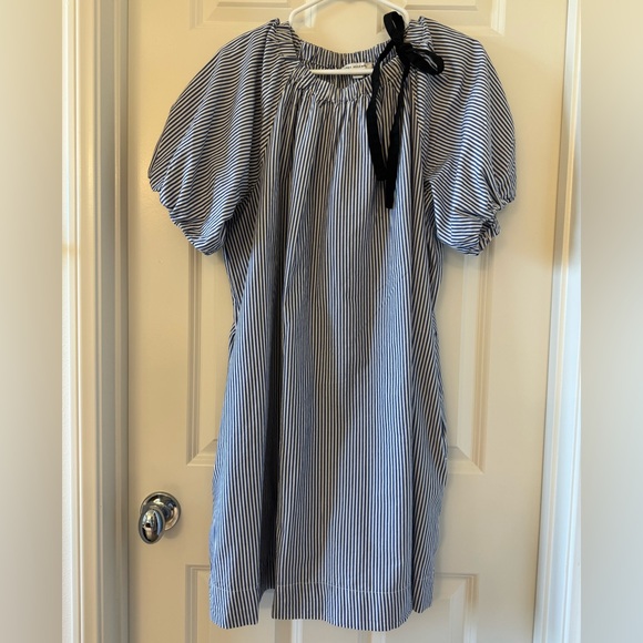 Dresses & Skirts - Striped Blue and White Mini Shift Dress